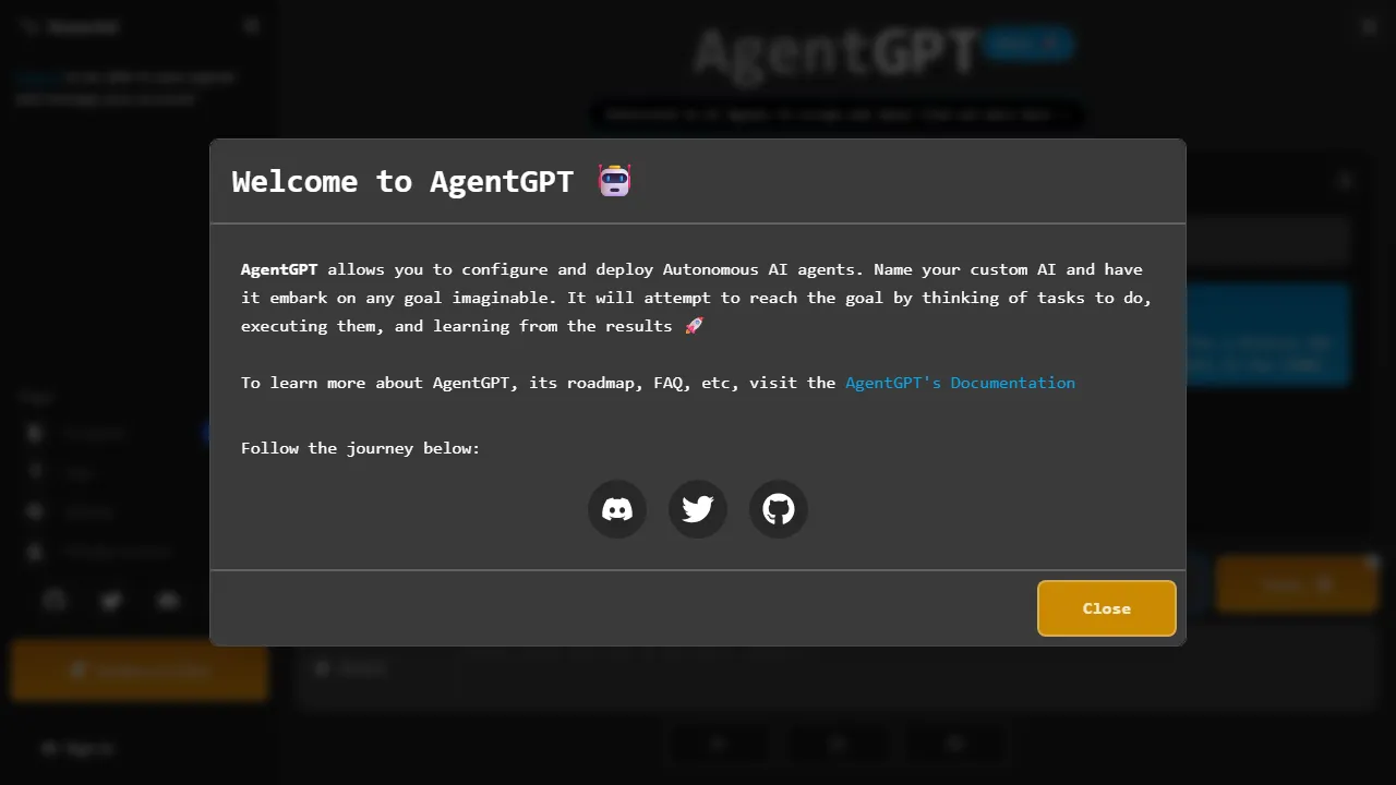 AgentGPT Screenshot