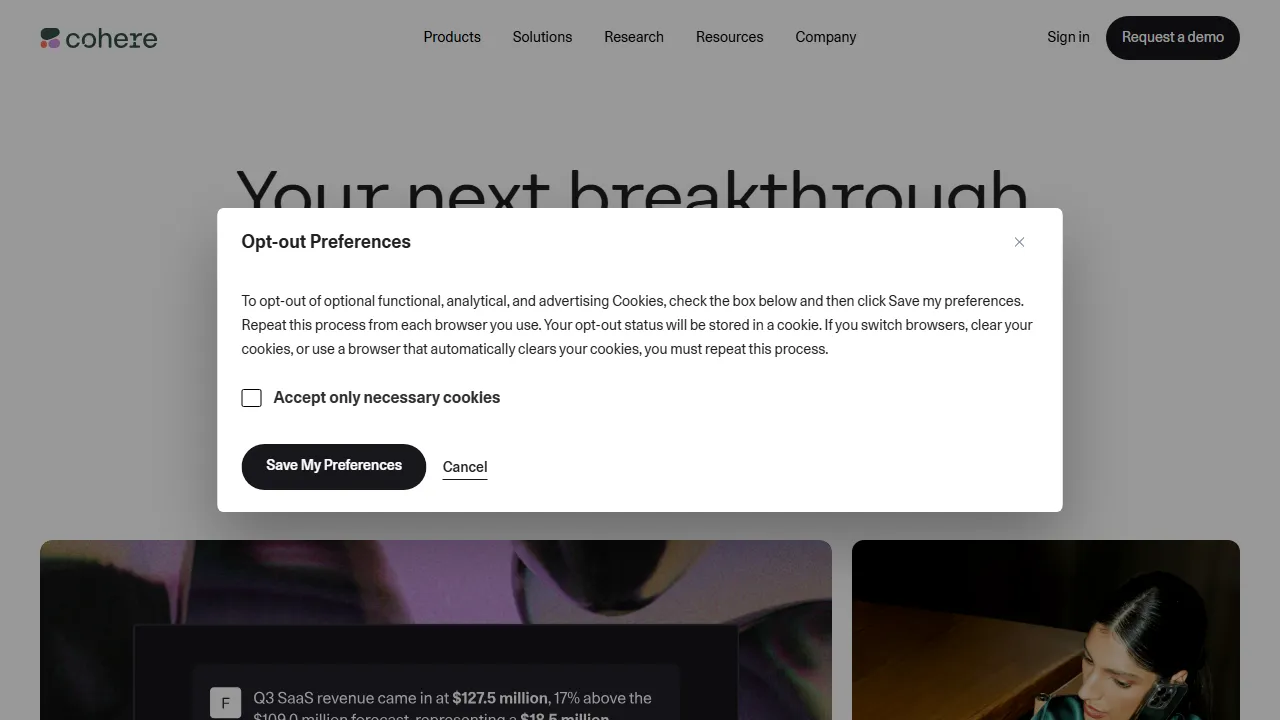 Cohere Command R+ Screenshot
