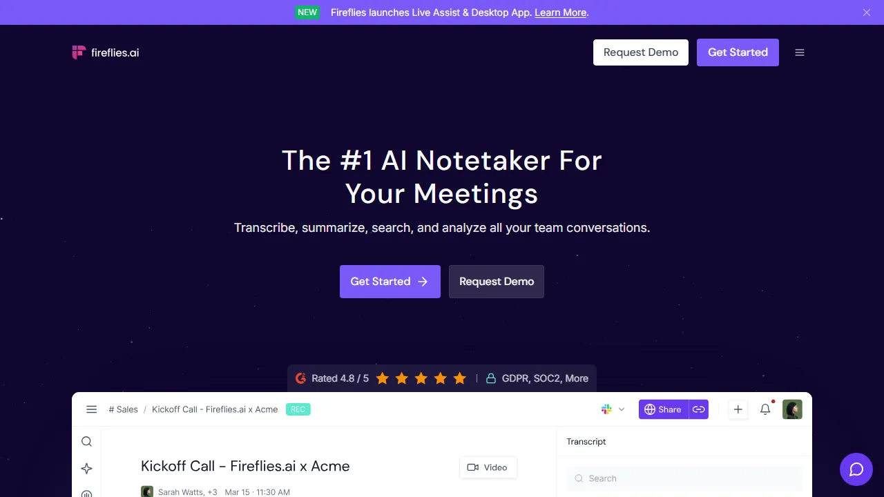 Fireflies.ai Screenshot