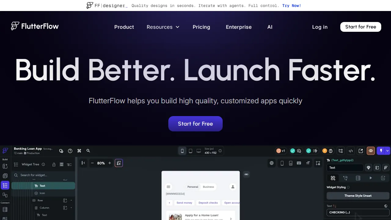 FlutterFlow Screenshot