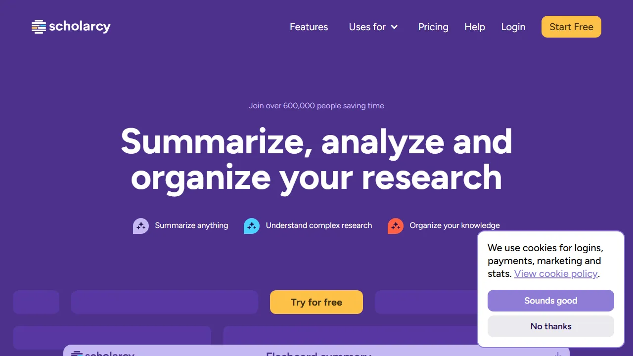 Scholarcy Screenshot