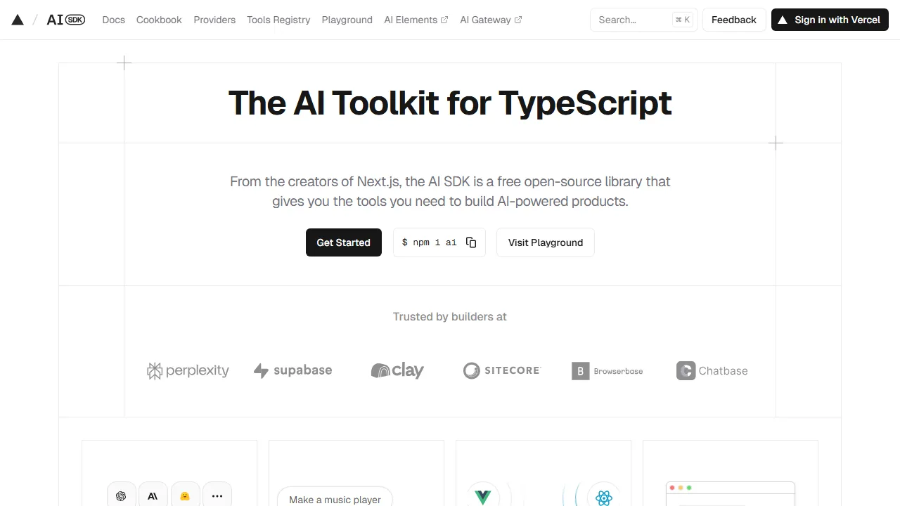Vercel AI SDK Screenshot